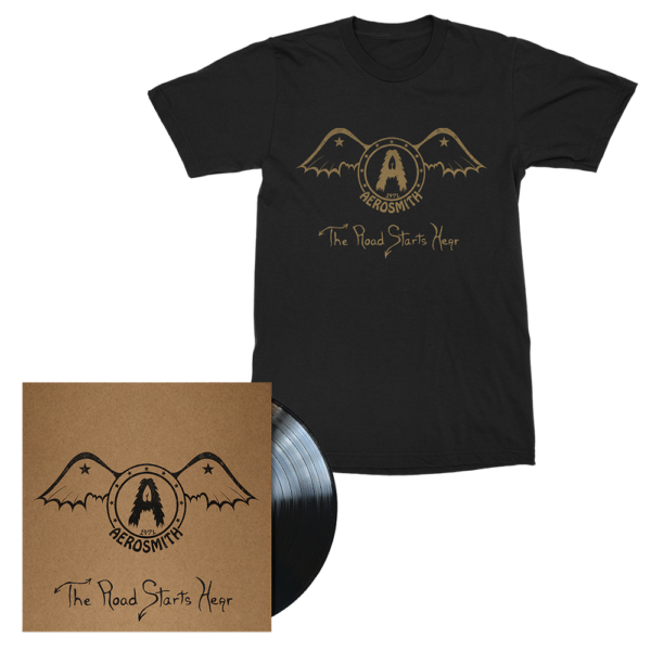 VINYL + THE ROAD STARTS HEAR BLACK T-SHIRT BUNDLE